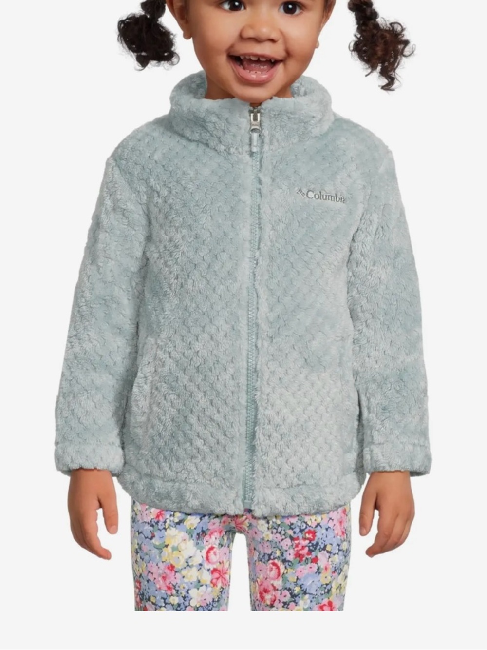Columbia Toddler Girls' Plush Light Blue Full-Zip Jacket